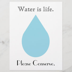 Flyer El agua es vida. Por Favor, Conservar.
