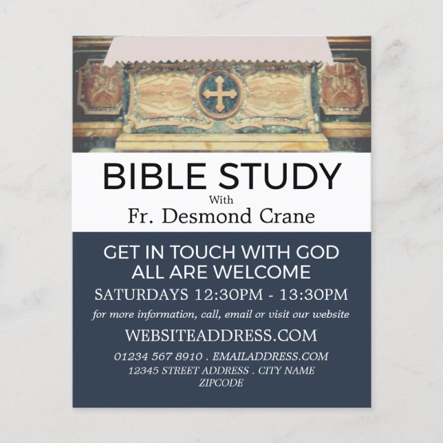 Flyer El Altar del Panteón, Roma, la Biblia Cristiana (Frente)