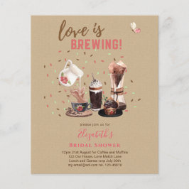 Flyer El amor es preparar café BRIDAL, muffins INVIT