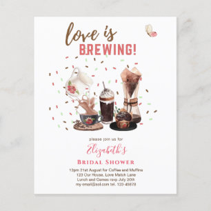 Flyer El amor es preparar café BRIDAL, muffins INVIT