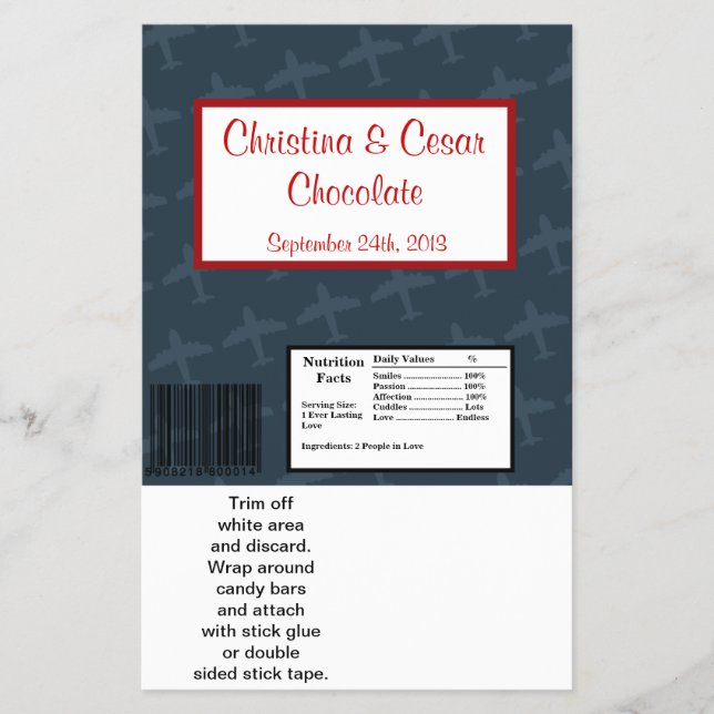 Flyer El avión de envolvimiento de bar de Hershey vuela  (Frente)