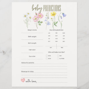 Flyer El bebé está en flor, flores individuales Predicci