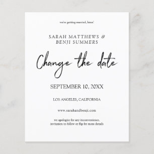 Flyer El blanco y negro del presupuesto cambian la fecha