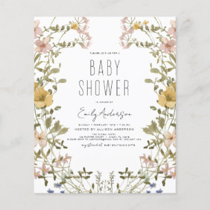 Flyer El Boho de Flor Silvestre Presupuesto Baby Shower 