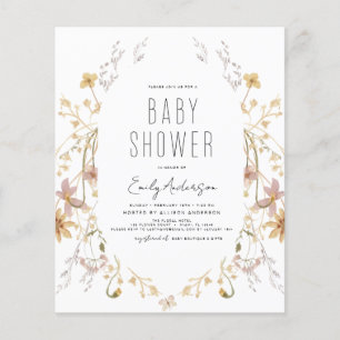 Flyer El Boho de Flor Silvestre Presupuesto Baby Shower 