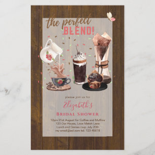 Flyer El CAFÉ de Invitaciones de la DUCHA BRIDAL, perfec