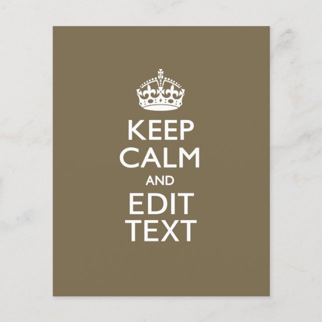 Flyer El Café Taupe Mantenga La Tranquilidad Y El Texto  (Frente)