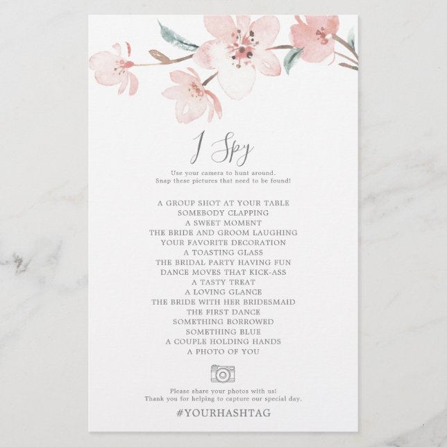 Flyer El cerezo en flor espio yo juego de caza de scaven (Frente)