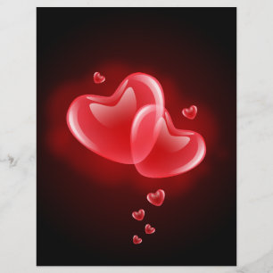 Flyer El día de San Valentín arremetiendo corazones