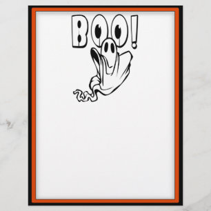 Flyer El fantasma de Halloween dice "¡BOO!"