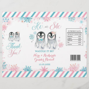 Flyer El género de invierno pingüino revela la bolsa de 