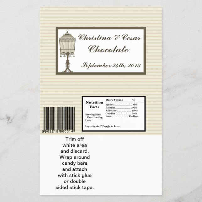 Flyer El gran bar de Hershey Wrapper Birdcage/Gray Strip (Frente)