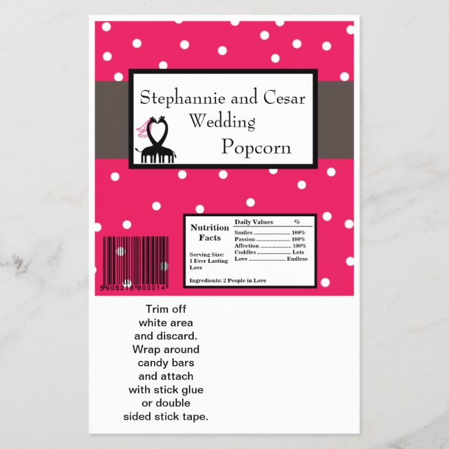 Flyer El gran bar de Hershey Wrapper Giraffe rosa/Negro  (Frente)