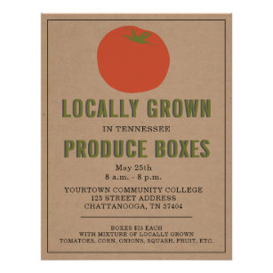 Flyer El mercado de los agricultores produce tomate