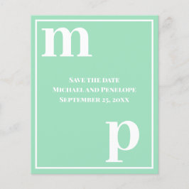 Flyer El moderno Monograma Green Budget Save the Date