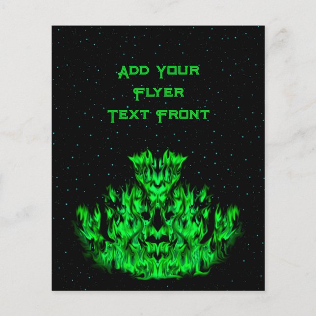 Flyer El monstruo de la llama verde en el cielo estrella (Frente)