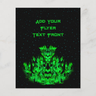 Flyer El monstruo de la llama verde en el cielo estrella