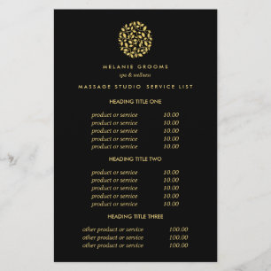 Flyer El oro deja a Black Spa Masajes precios y servicio