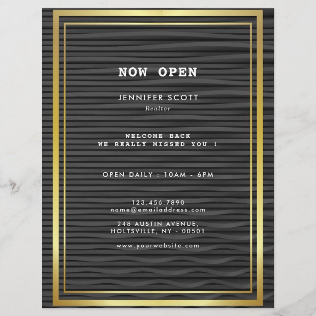 Flyer El oro negro de lujo minimalista (Frente)