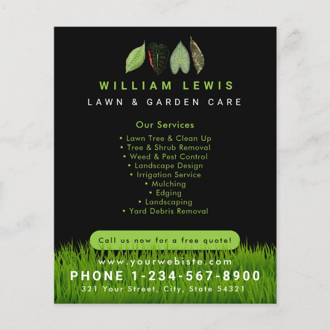 Flyer El paisaje del jardín deja el logotipo comercial (Frente)