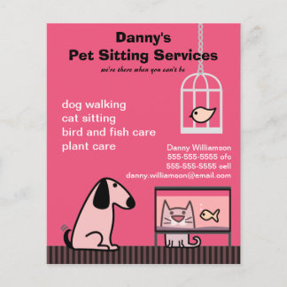 Flyer El perro y el gato del mascota Sitter rojo