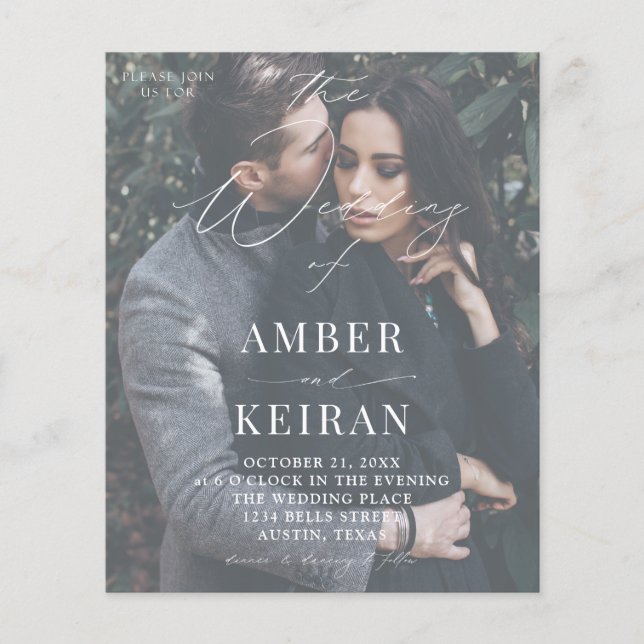 Flyer El presupuesto apenas tiene sombras - Boda de foto (Frente)