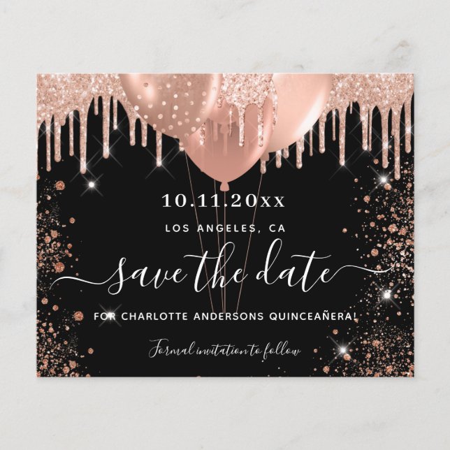 Flyer El presupuesto de oro negro de Quinceanera salva l (Frente)