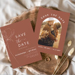 Flyer El presupuesto de Terracotta Boho salva la foto de<br><div class="desc">Invite a sus seres queridos a que marquen sus calendarios con nuestras tarjetas de fecha de nuestra Naranja quemada Terracotta Photo Save the Date. Infunde la esencia de su romance en estas tarjetas, adornadas con los ricos y sabrosos tonos de naranja quemado y terracota. La inclusión de tu atesorada foto...</div>