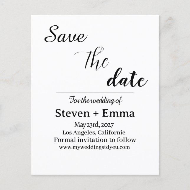 Flyer El presupuesto elegante Boho Wedding Save the Date (Frente)