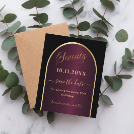 Flyer El presupuesto negro de Borgoña 70 cumpleaños salv