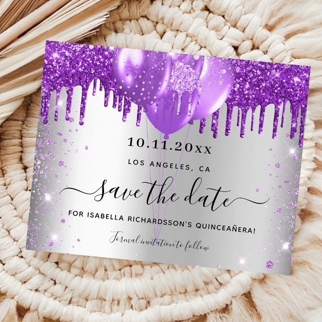 Flyer El presupuesto púrpura plateado de Quinceanera sal (Subido por el creador)
