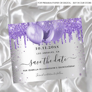 Flyer El presupuesto violeta plateado de Quinceanera sal