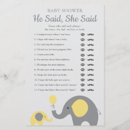 Flyer Elefante Amarillo Baby Shower Dijo Que Dijo Que Er