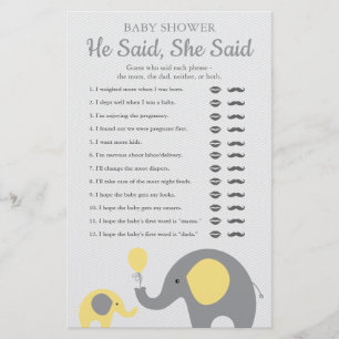 Flyer Elefante Amarillo Baby Shower Dijo Que Dijo Que Er