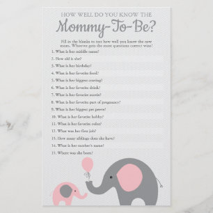 Flyer Elefante Rosa ¿Qué Tan Bien Conoce A La Mami Para 