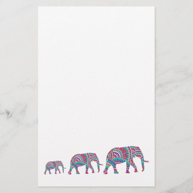 Flyer elefantes coloridos (Atrás)