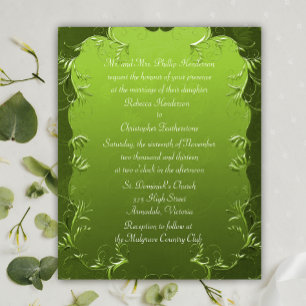 Flyer Elegancia asequible Invitación a la Boda Verde