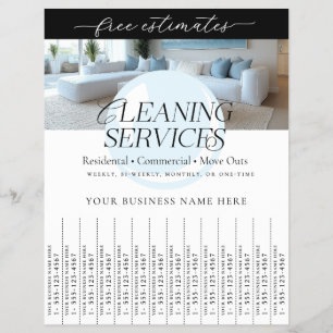 Flyer Elegant Cleaning Services Tiras Desgarradoras Vola