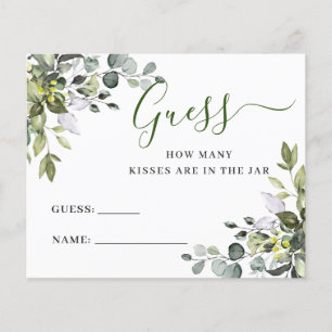 Flyer Elegant Eucalyptus Guess How Many Game Card