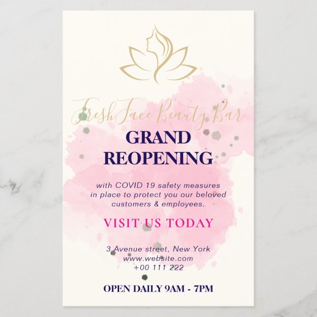 Flyer Elegant gold and black beauty salon (Frente)