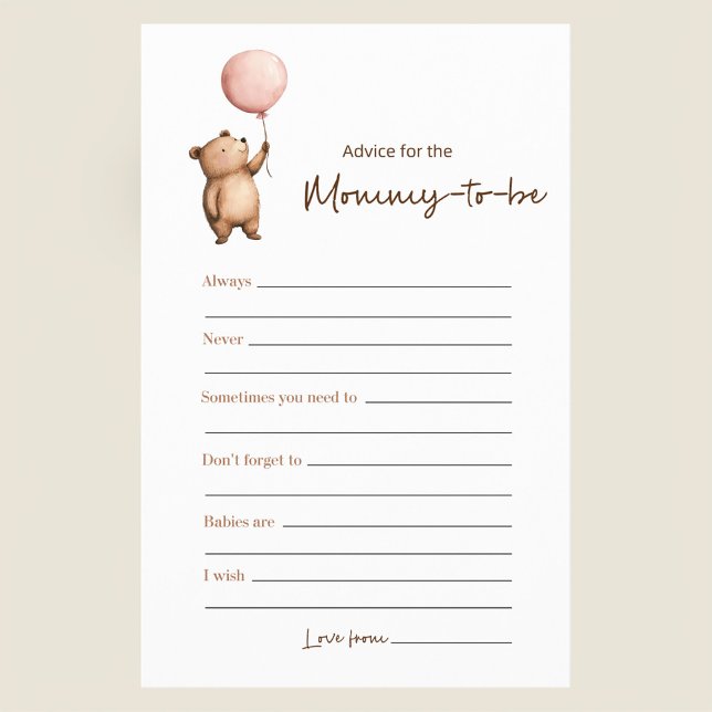 Flyer Elegant Script Mommy To Be Trivia Brown Minimalist (Subido por el creador)