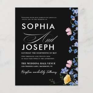 Flyer Elegante acuarela Wldflowers Meadow RSVP Boda