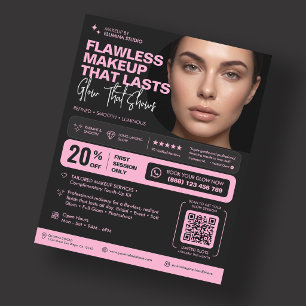 Flyer Elegante Artista de Maquillaje Labios Cejas Estili