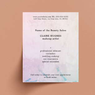 Flyer Elegante artista de maquillaje pastel simple