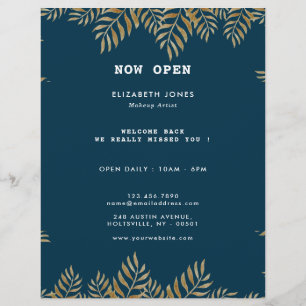 Flyer Elegante artista tropical de maquillaje