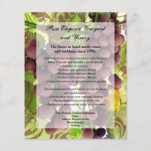 Flyer Elegante Boda de Viñetería Purple/Green Grapes