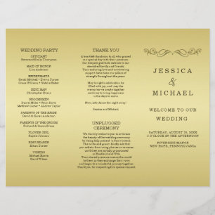 Flyer Elegante boda del Ornate Gold de lujo