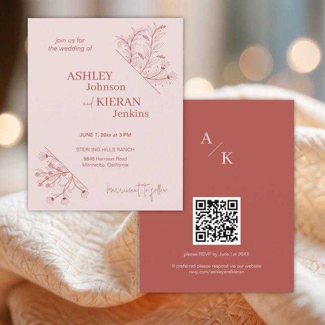 Flyer Elegante Boda Floral Boho Invitación al presupuest (Subido por el creador)