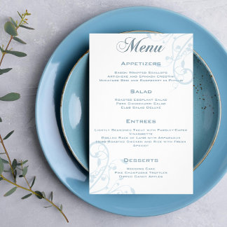 Flyer Elegante Boda Floral Pale Light Blue