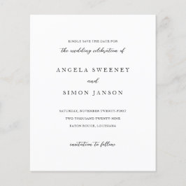 Flyer Elegante Boda Moderna Neutral Guardar la Fecha